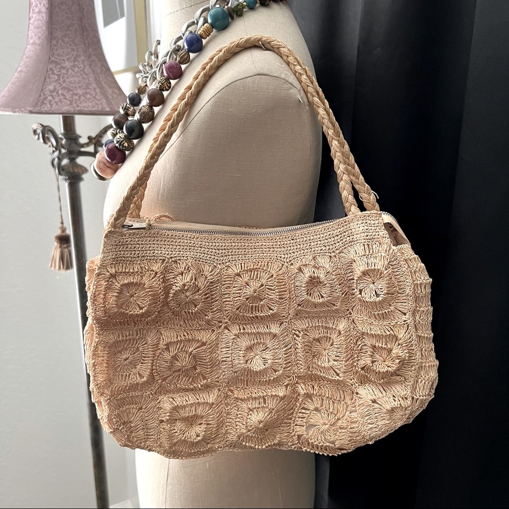 Small bohemian draw stitch handbag